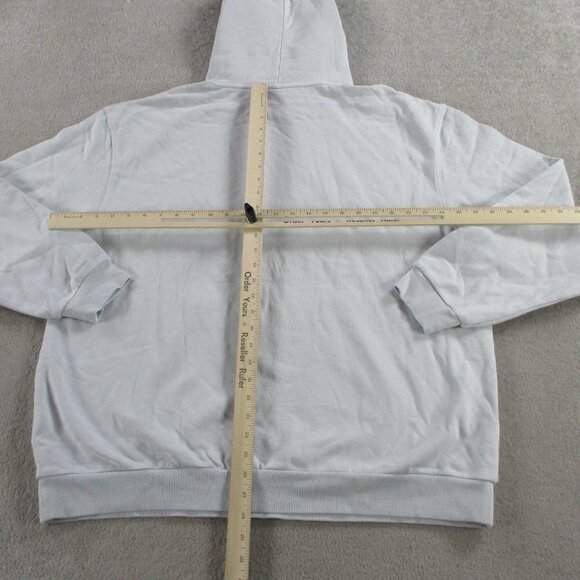 SKIMS Boyfriend Fleece Pullover Hoodie Womens Large Zen Blue Sweatshirt NWT NEW - Picture 4 of 9